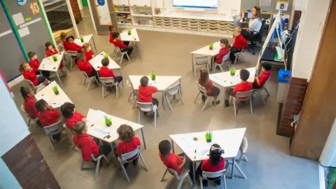PA Media Children back in class at a school in Southwark