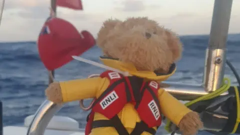 Atlantic Dragons Teddy Rosie on boat