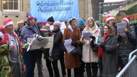 BBC HIF1 protesters outside Oxford County Hall