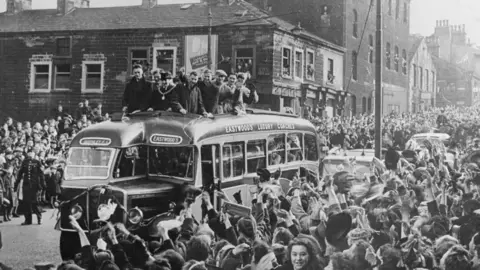 Lancashire County Council Burnley players on the Burnley FC in 1947
