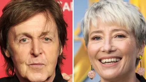 Getty Images Sir Paul McCartney and Dame Emma Thompson