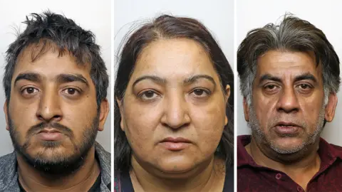 West Yorkshire Police From left to right: Asgar Sheikh, Shabnam Sheikh and Khalid Skeikh.