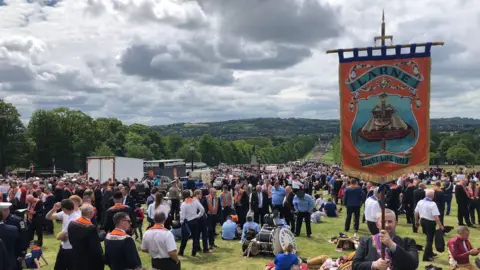 People gather at Stormont