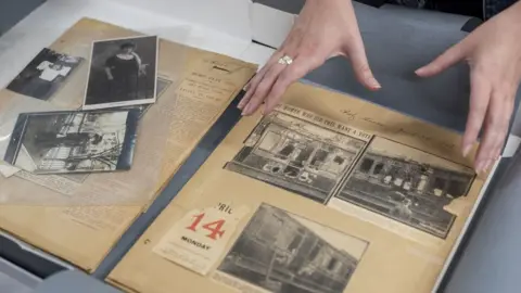 BBC Kitty Marion's scrapbook with newspaper clippings