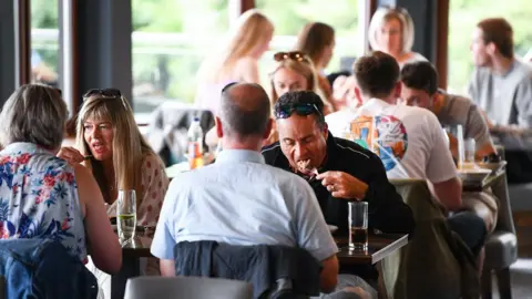 Getty Images A group of diners inside