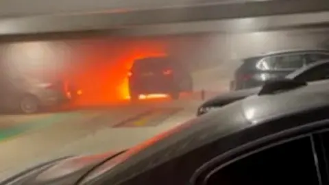 Burning car