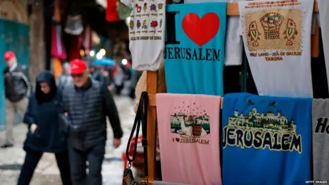Getty Images T-shirts saying I love Jerusalem
