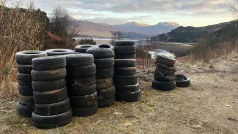 Police Scotland Dumped tyres