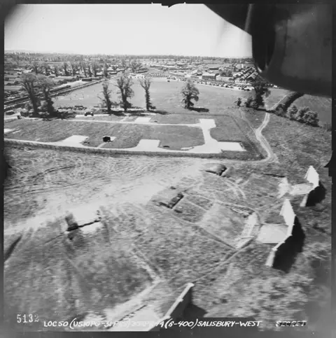 Historic England Archive/USAAF P A photo of US Army camp on the outskirts of Devizes, taken on April 30 1944.