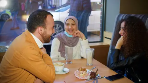 Martin Giles/BBC Khaled, Rayyan Sad, and Yasmine Sadek