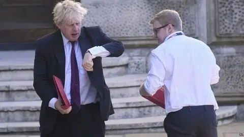 PA Boris Johnson outside the Foreign Office last month