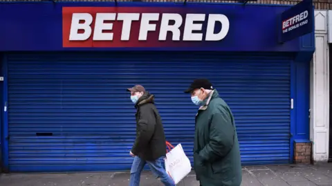 Getty Images Betfred shop in Stockport, closed during the pandemic