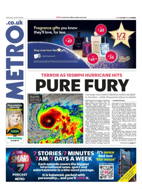 "Pure fury" reads the headline on the front page of Metro.