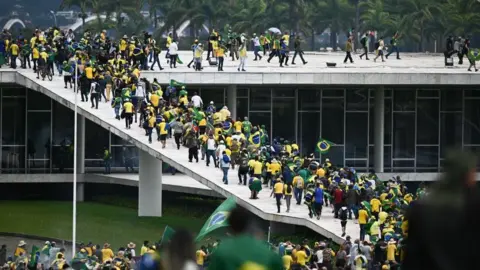 EPA Bolsonaro supporters storm the National Congress in Brasilia, Brazil, 08 January 2023.