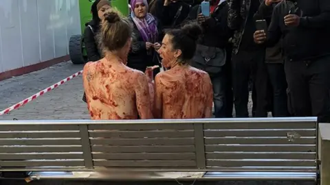 Issy Thwaite Two naked women smothered in jam