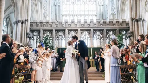 PA Media Handout photo of the wedding of singer Ellie Goulding to Caspar Jopling at York Minster