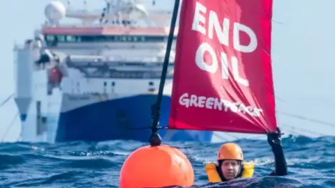 Jason Blair One of the protesters in the water