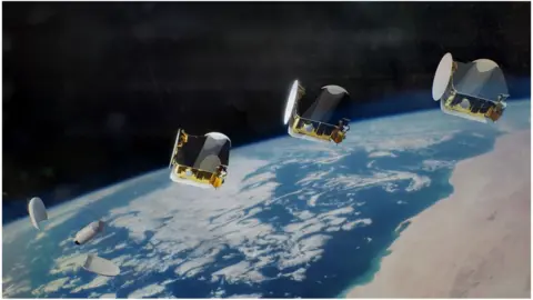 AIRBUS It's possible the three satellites could be launched together, Airbus says