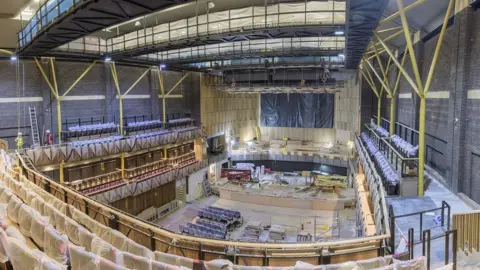 Bristol Beacon Large theatre space under construction.