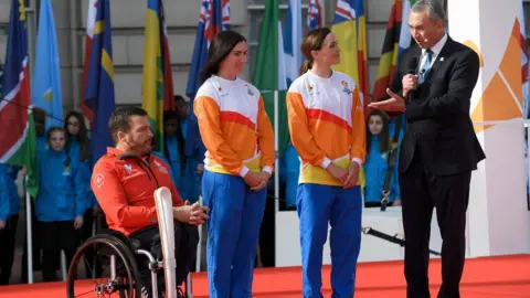 PA Kurt Fearnley, Anna Mears and Victoria Pendleton