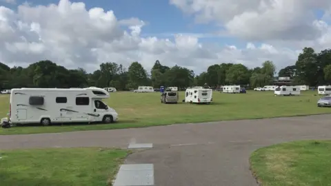 BBC Travellers in Poole Park in June 2020