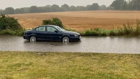 Flooding in Long Melford, Suffolk