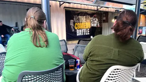 BBC The comedy battle took place at The Space, which had previously been an overgrown and disused piece of land