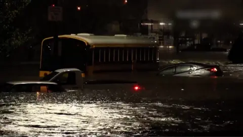 Cars under water