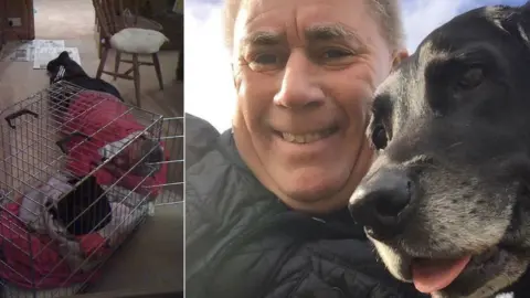 Brownlee Family Composite of Ali lying beside Benjamin's cage with Ali and an older Benjamin