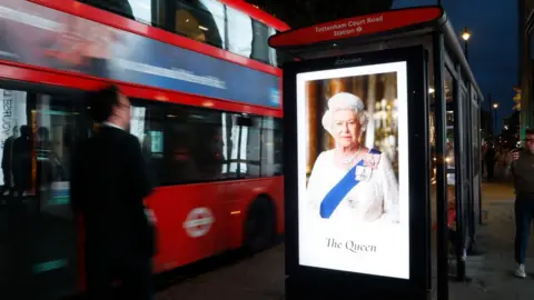 Getty Images Digital advertising boards at bus stop