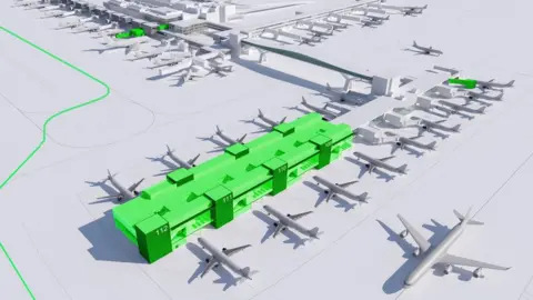 Gatwick Airport Artist's impression of the extended Pier 6