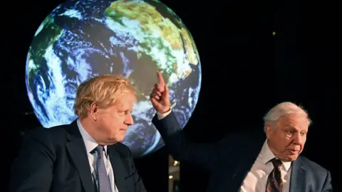 Getty Images Prime Minister Boris Johnson and David Attenborough