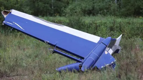 Reuters Part of the wreckage of the plane that came down on Wednesday