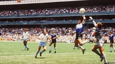 Getty Images Maradona scores with his hand against England