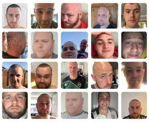 Photo supplied People shaved their heads in Bob's memory