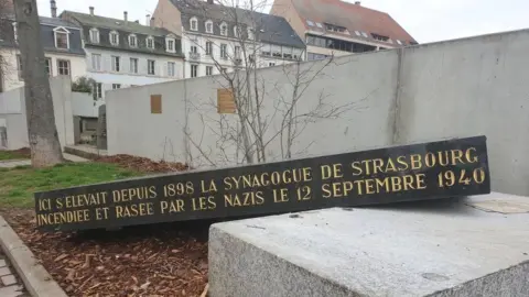 Strasbourg deputy mayor Scene of attack on synagogue memorial, 2 March 2019
