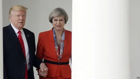 EPA Donald Trump and Theresa May during the latter's visit to the White House in January 2017