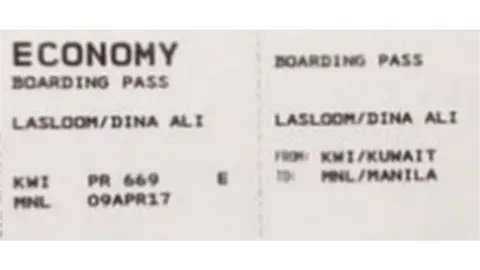 Dina Ali Lasloom/Twitter Boarding pass from Dina Ali Lasloom