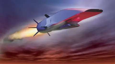 USAF Illustration of the X-51A Waverider set to demonstrate hypersonic flight, powered by a Pratt & Whitney Rocketdyne SJY61 scramjet engine. Picture from US Air Force