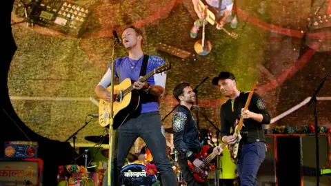 Coldplay performing at Big Weekend 2021