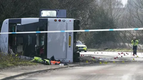 Overturned bus