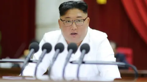 Reuters North Korean leader Kim Jong-un speaks during the 5th Plenary Meeting of the 7th Central Committee of the Workers" Party of Korea