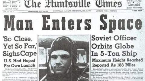 AFP Newspaper with Yuri Gagarin on