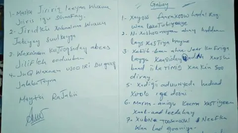 Mehdi Rajabian The handwritten poetry Rajabian was given by Somalian pirates