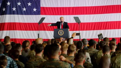 Reuters U.S. President Donald Trump delivers remarks to U.S. military personnel at Naval Air Station Sigonella following the G7 Summit, in Sigonella, Sicily, Italy, May 27, 2017.