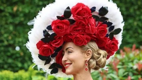 EPA/Shutterstock Racegoers arrive for the third day of Royal Ascot, known as Ladies Day in Ascot.