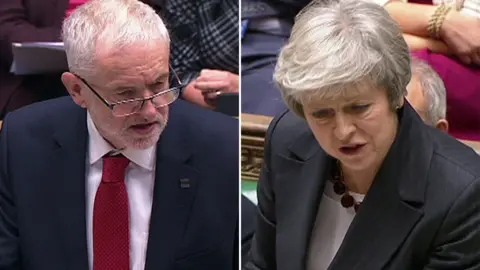 HOC Jeremy Corbyn and Theresa May