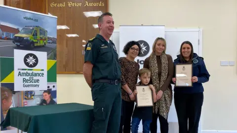 BBC Child receives award from St John's Ambulance services, Guernsey