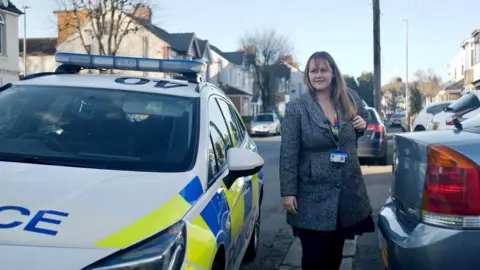 Ant Saddington/BBC Senior mental health nurse, Colleen Coomber