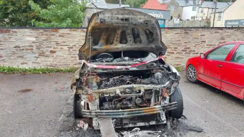 Burned out car